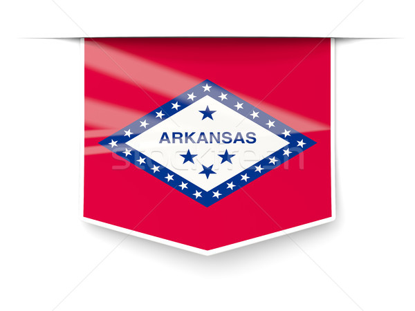 Арканзас флаг квадратный Label тень Соединенные Штаты Сток-фото © MikhailMishchenko