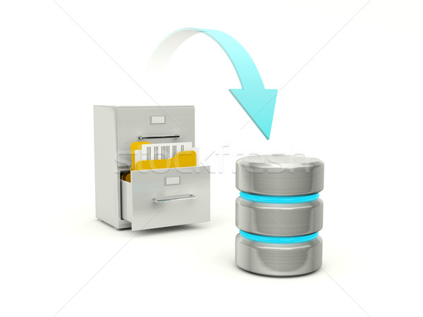 Stock photo: Copying files from archive to data base