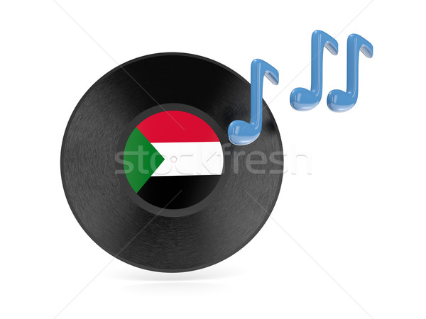 Vinile disco bandiera Sudan isolato bianco Foto d'archivio © MikhailMishchenko