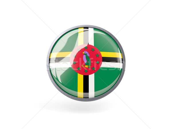 ícone bandeira Dominica metal quadro viajar Foto stock © MikhailMishchenko