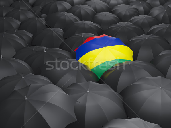 Ombrello bandiera Mauritius nero ombrelli pioggia Foto d'archivio © MikhailMishchenko