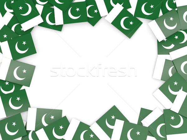 Keret zászló Pakisztán izolált fehér Stock fotó © MikhailMishchenko
