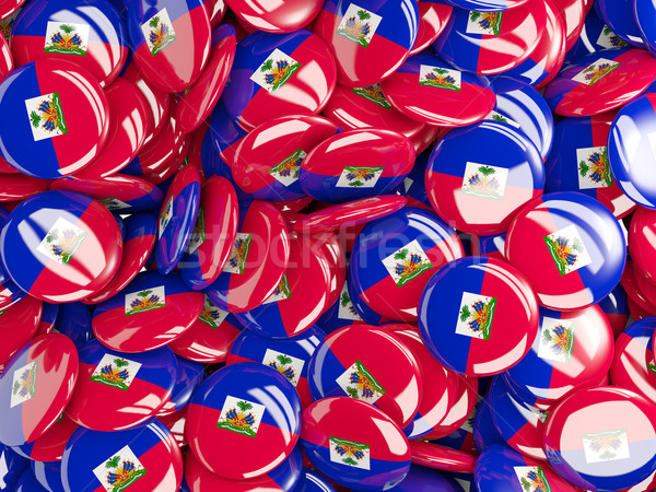 Background with round pins with flag of haiti Stock photo © MikhailMishchenko
