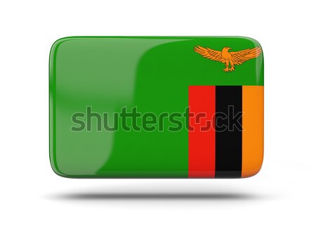 Placu ikona banderą Zambia cień podpisania Zdjęcia stock © MikhailMishchenko