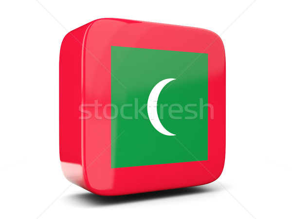 Square icon with flag of maldives square. 3D illustration Stock photo © MikhailMishchenko