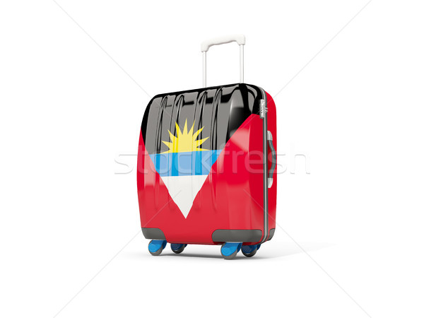 Luggage with flag of antigua and barbuda. Suitcase isolated on w Stock photo © MikhailMishchenko
