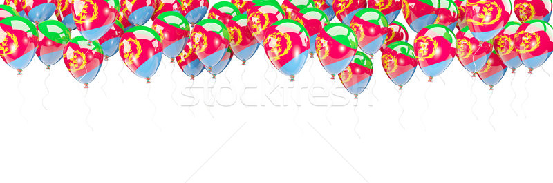 Globos marco bandera Eritrea aislado blanco Foto stock © MikhailMishchenko