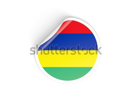 Stok fotoğraf: Etiket · bayrak · Mauritius · yalıtılmış · beyaz · seyahat