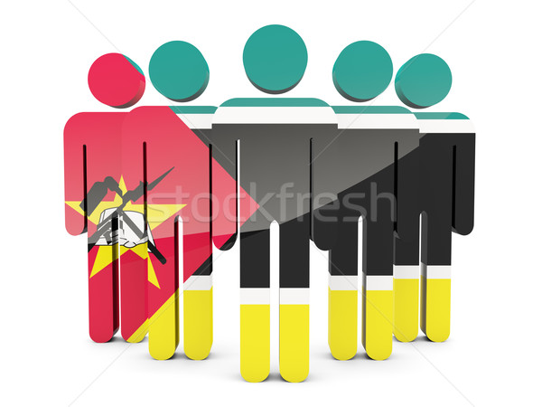 People with flag of mozambique Stock photo © MikhailMishchenko