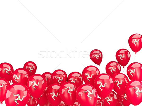 Stock photo: Flying balloons with flag of isle of man