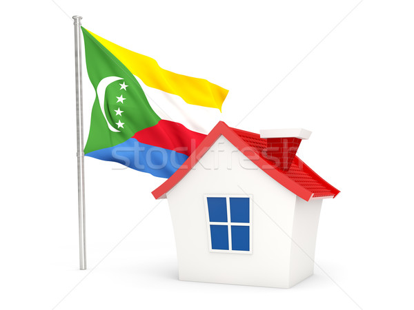 Casa bandiera Comore isolato bianco home Foto d'archivio © MikhailMishchenko