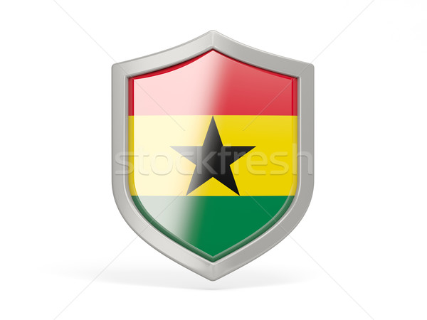 Shield icon with flag of ghana Stock photo © MikhailMishchenko