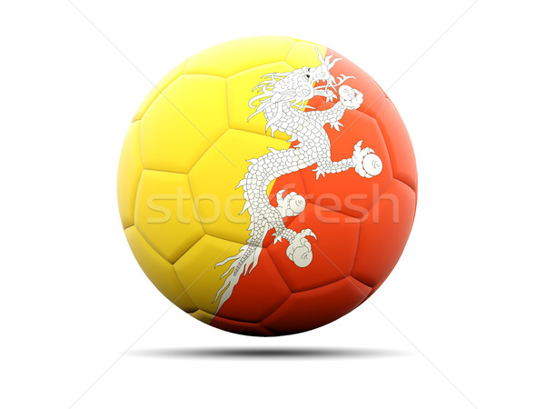 Voetbal vlag Bhutan 3d illustration voetbal sport Stockfoto © MikhailMishchenko