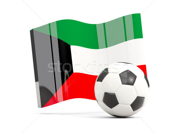 Football with waving flag of kuwait isolated on white Stock photo © MikhailMishchenko