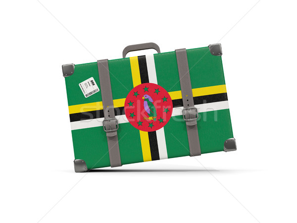 Luggage with flag of dominica. Suitcase isolated on white Stock photo © MikhailMishchenko