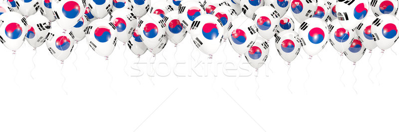 [[stock_photo]]: Ballons · cadre · pavillon · isolé · blanche