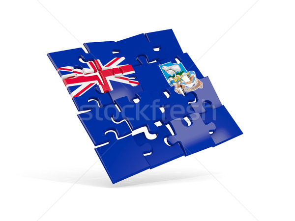 Puzzle banderą falklandy odizolowany biały 3d ilustracji Zdjęcia stock © MikhailMishchenko