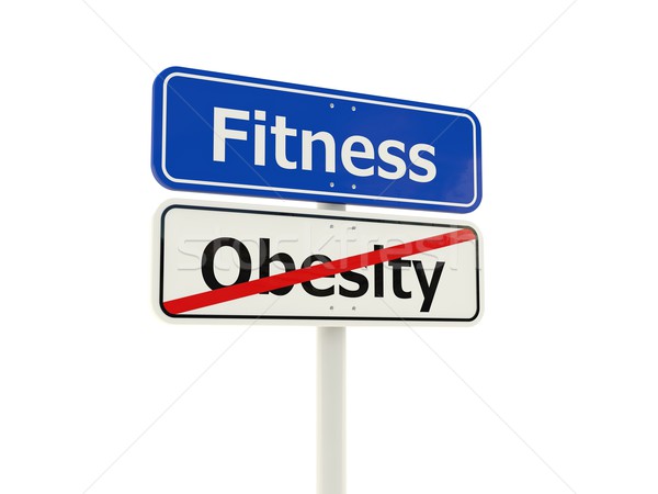 Stock photo: Obesity road sign