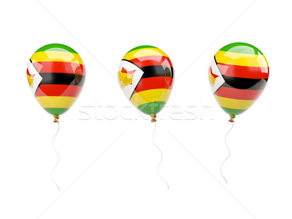 Lucht ballonnen vlag Zimbabwe geïsoleerd witte Stockfoto © MikhailMishchenko