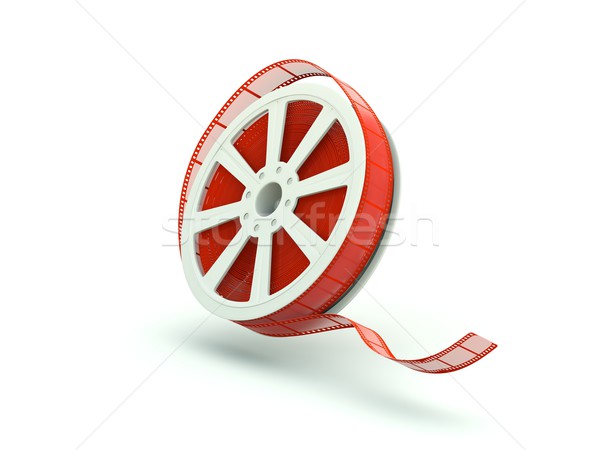 Rolo de filme ícone vermelho filme vídeo cinema Foto stock © MikhailMishchenko