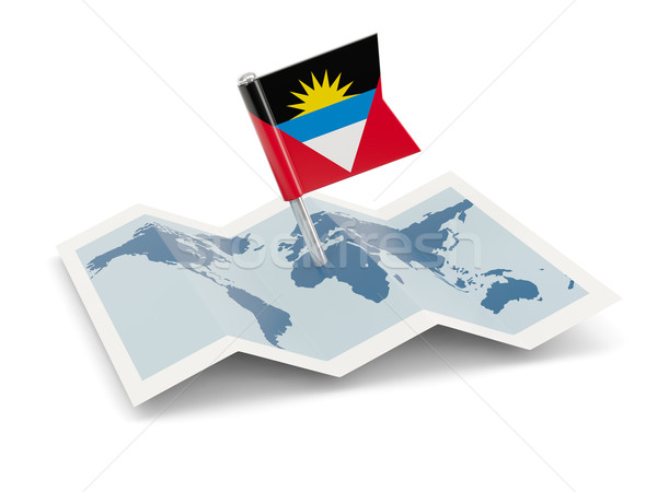 Map with flag of antigua and barbuda Stock photo © MikhailMishchenko