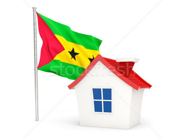 House with flag of sao tome and principe Stock photo © MikhailMishchenko