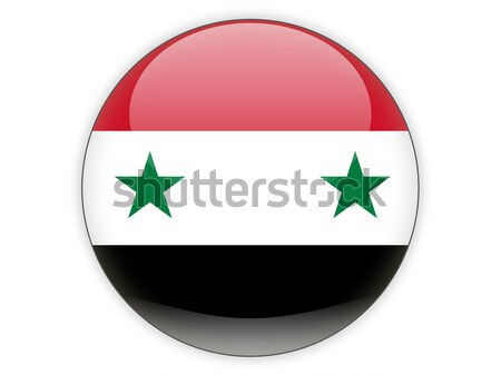 Icona bandiera Siria isolato bianco viaggio Foto d'archivio © MikhailMishchenko