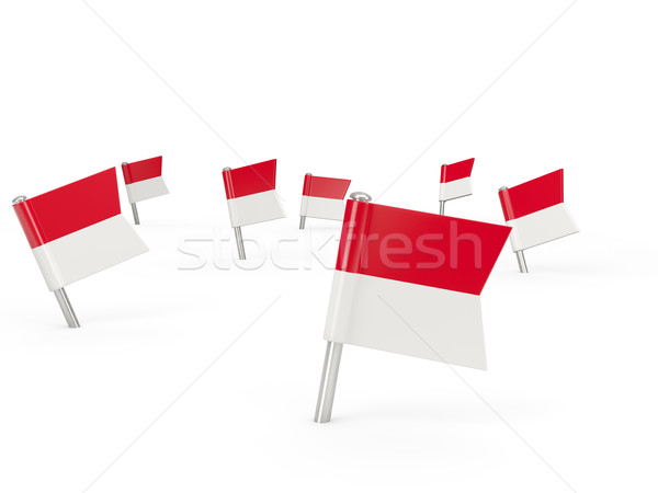 Square pins with flag of monaco Stock photo © MikhailMishchenko