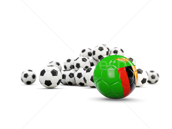 Football with flag of zambia isolated on white Stock photo © MikhailMishchenko