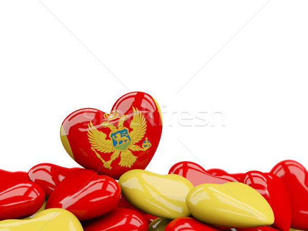 Serca banderą Czarnogóra górę serca odizolowany Zdjęcia stock © MikhailMishchenko