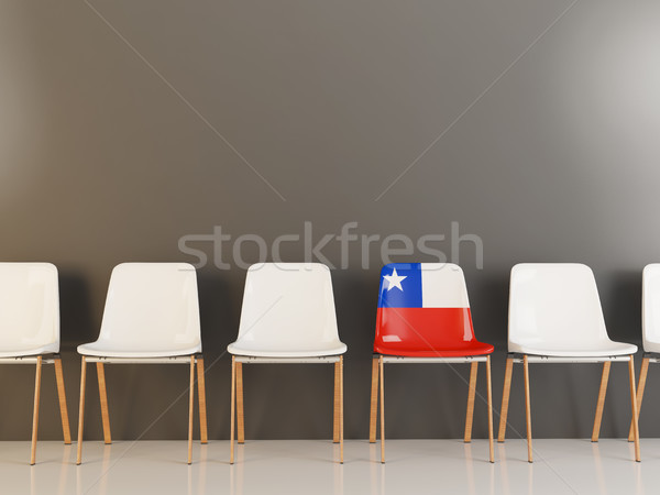 Sandalye bayrak Şili beyaz sandalye Stok fotoğraf © MikhailMishchenko