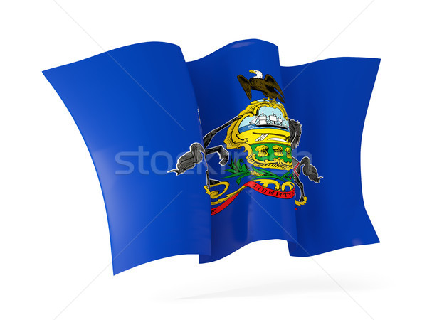 pennsylvania state flag waving icon close up. United states loca Stock photo © MikhailMishchenko
