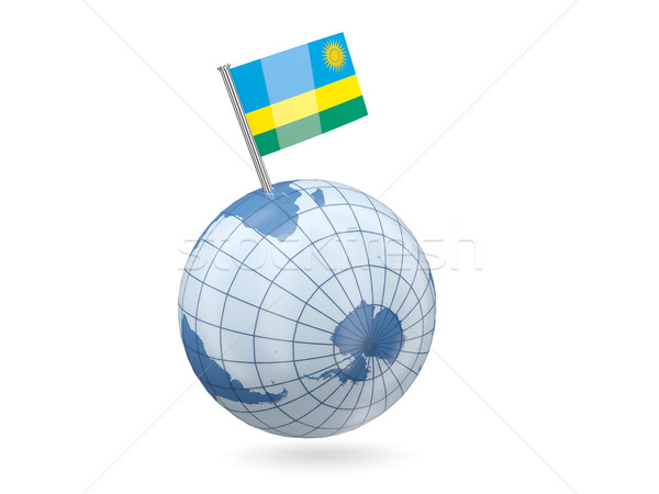 świecie banderą Rwanda niebieski odizolowany biały Zdjęcia stock © MikhailMishchenko