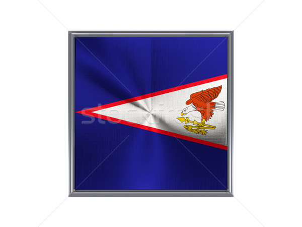 Tér fém gomb zászló Amerikai Szamoa izolált Stock fotó © MikhailMishchenko