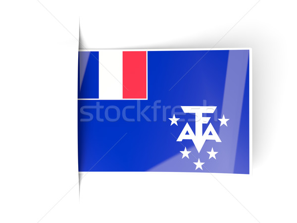 Platz Label Flagge Französisch südlich isoliert Stock foto © MikhailMishchenko