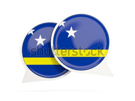Round sticker with flag of curacao Stock photo © MikhailMishchenko