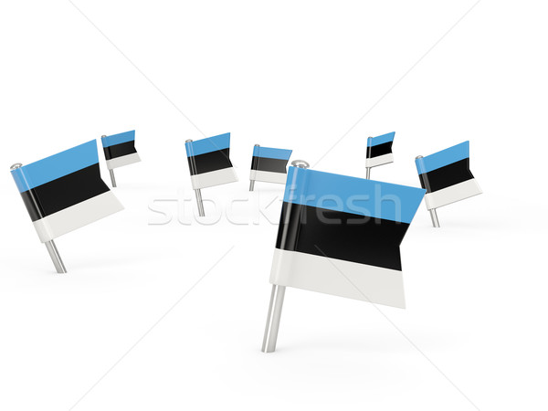 Praça bandeira Estônia isolado branco país Foto stock © MikhailMishchenko