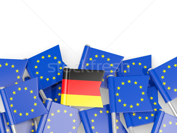 Flag pins of Germany and EU isolated on white Stock photo © MikhailMishchenko