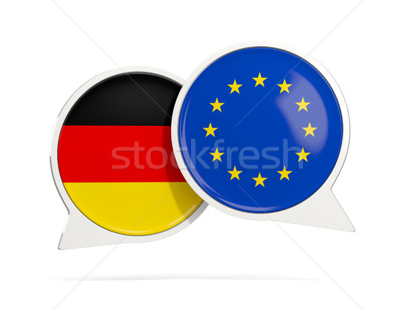 Chat bubbles of Germany and EU isolated on white Stock photo © MikhailMishchenko