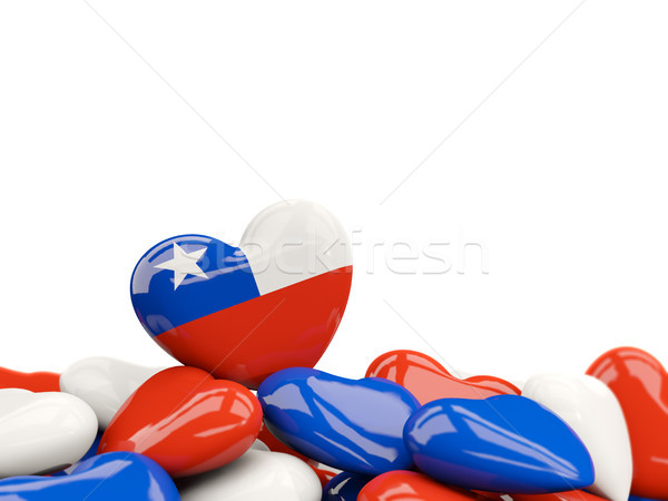 Stock photo: Heart with flag of chile