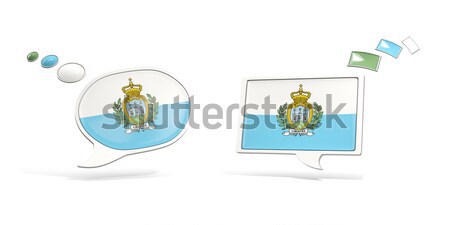 Two chat icons with flag of kazakhstan Stock photo © MikhailMishchenko