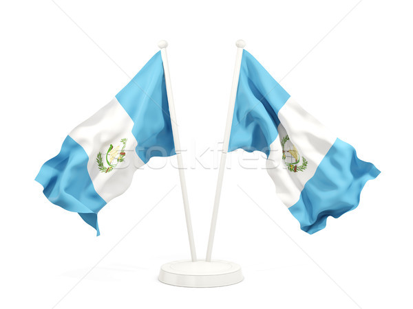 Doua steaguri Guatemala izolat alb Imagine de stoc © MikhailMishchenko