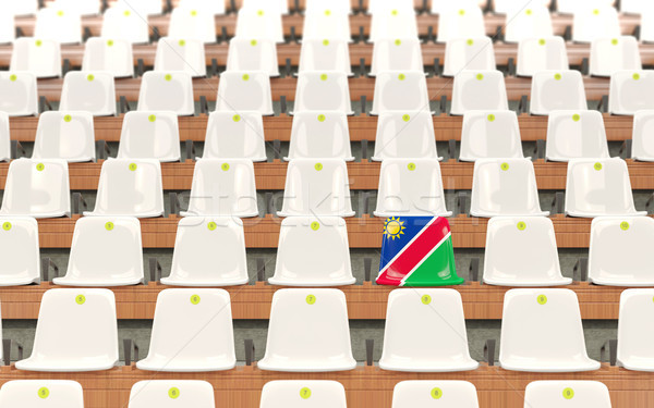 Stadio sede bandiera Namibia fila bianco Foto d'archivio © MikhailMishchenko