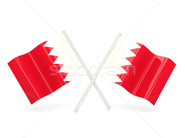 Zászló Bahrein kettő hullámos zászlók izolált Stock fotó © MikhailMishchenko