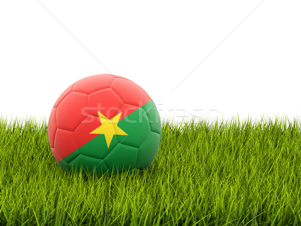 Futball zászló Burkina zöld fű futball mező Stock fotó © MikhailMishchenko