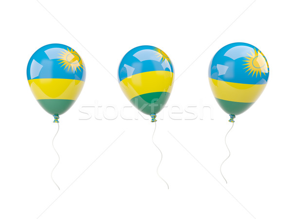 воздуха шаров флаг Руанда изолированный белый Сток-фото © MikhailMishchenko