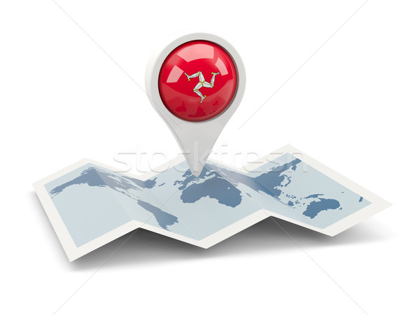 Round pin with flag of isle of man Stock photo © MikhailMishchenko