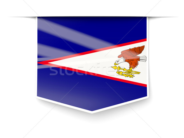 Vierkante label vlag Amerikaans Samoa geïsoleerd witte Stockfoto © MikhailMishchenko