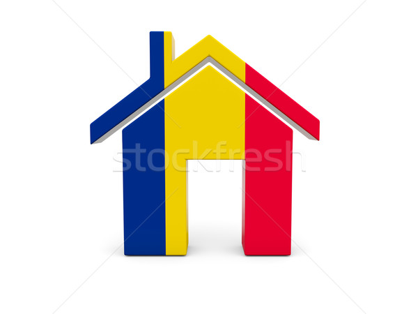 Foto stock: Casa · bandera · Chad · aislado · blanco · búsqueda