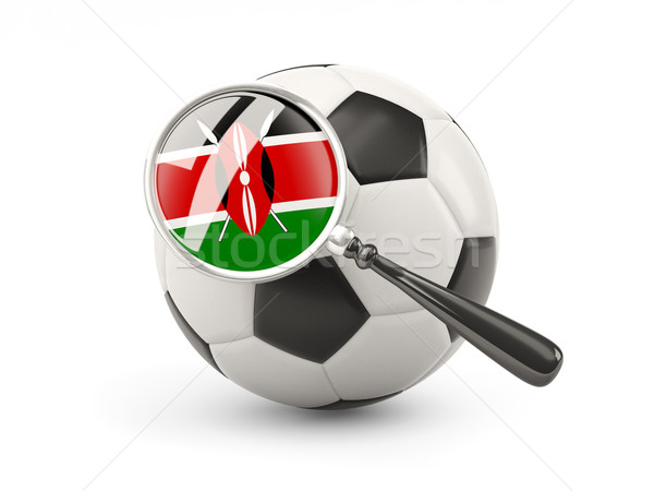 Foto stock: Futebol · bandeira · Quênia · isolado · branco